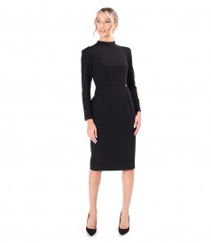 Office dress made of elastic fabric with long sleeves