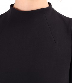 Office dress made of elastic fabric with long sleeves