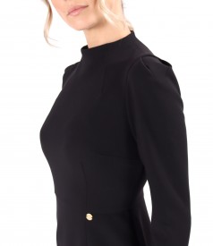 Office dress made of elastic fabric with long sleeves