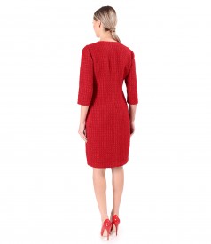 Elegant dress made of curls with wool and viscose