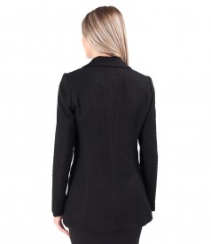 Long office jacket made of loops with viscose and cotton