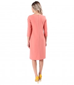 Flared office dress made of elastic fabric with viscose