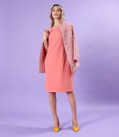 Flared office dress made of elastic fabric with viscose