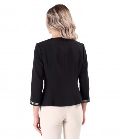 Elegant jacket with decorative pearls on the front