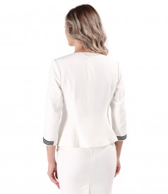 Elegant jacket with decorative pearls on the front