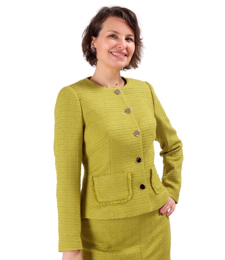 Elegant jacket made of loops with viscose and cotton