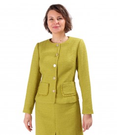 Elegant jacket made of loops with viscose and cotton