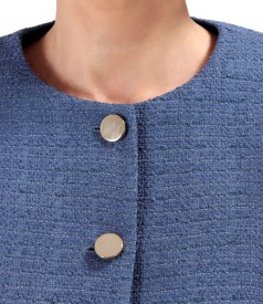 Elegant jacket made of loops with viscose and cotton