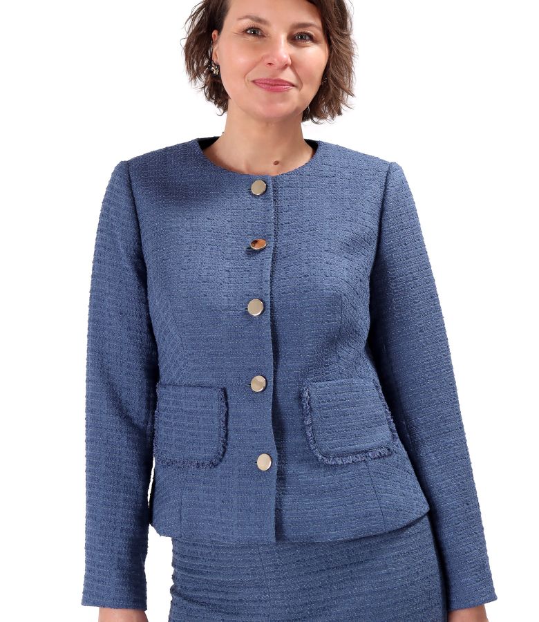 Elegant jacket made of loops with viscose and cotton