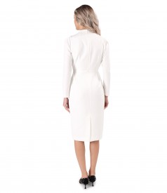 Office dress made of elastic fabric with long sleeves