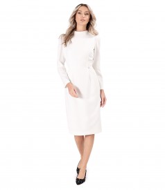 Office dress made of elastic fabric with long sleeves