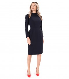 Office dress made of elastic fabric with long sleeves