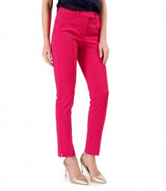 Ankle pants made of textured fabric with viscose