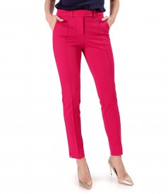 Ankle pants made of textured fabric with viscose