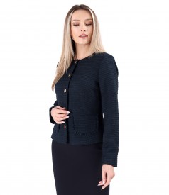 Elegant jacket made of loops with viscose and cotton