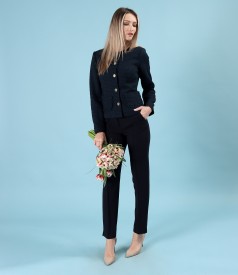 Elegant jacket made of loops with viscose and cotton