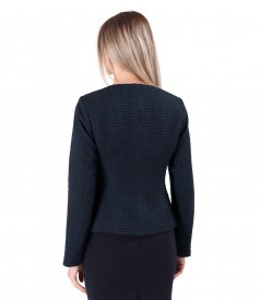 Elegant jacket made of loops with viscose and cotton