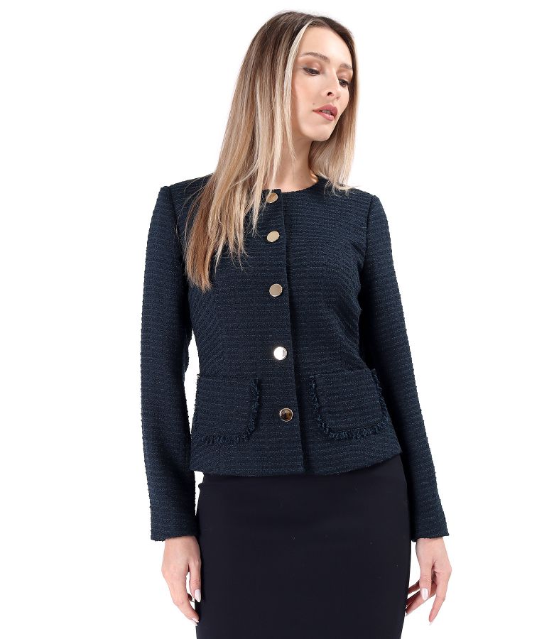 Elegant jacket made of loops with viscose and cotton