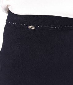 Office skirt with decorative seam in contrast