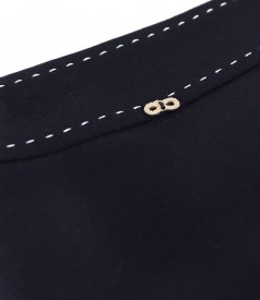 Office skirt with decorative seam in contrast