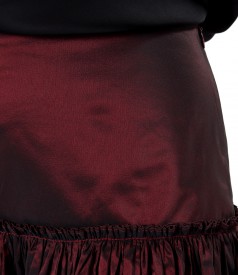 Midi skirt with taffeta frill