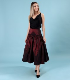 Midi skirt with taffeta frill