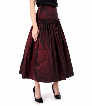 Midi skirt with taffeta frill