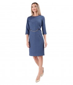 Office dress made of loops with viscose and cotton