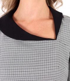 Office dress made of elastic fabric with viscose