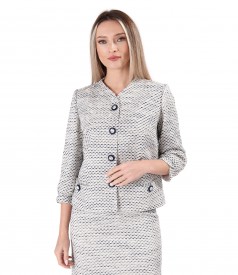 Elegant jacket made of cotton curls with metallic thread