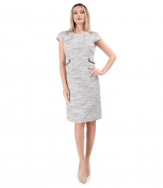Elegant dress made of cotton loops with metallic thread
