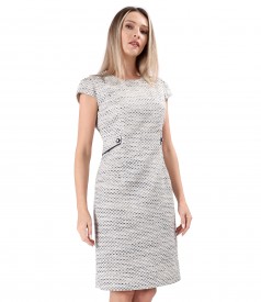 Elegant dress made of cotton loops with metallic thread