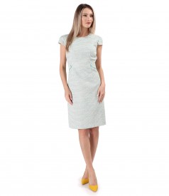 Elegant dress made of cotton loops with metallic thread