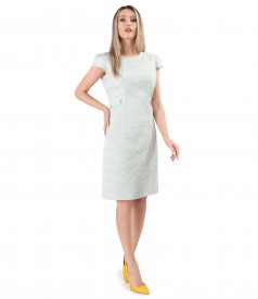 Elegant dress made of cotton loops with metallic thread