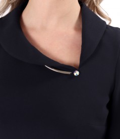 Office dress with asymmetric collar