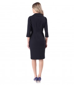 Office dress with asymmetric collar