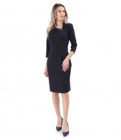 Office dress with asymmetric collar