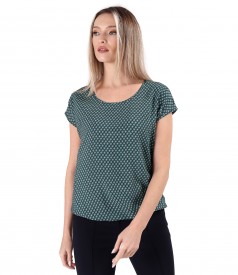 Viscose blouse printed with geometric motifs