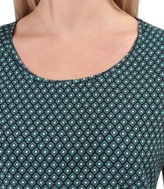 Viscose blouse printed with geometric motifs
