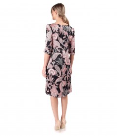 Natural silk dress printed with paisley motifs