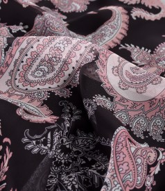 Digitally printed veil midi dress with paisley motifs