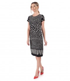 Viscose dress printed with geometric motifs