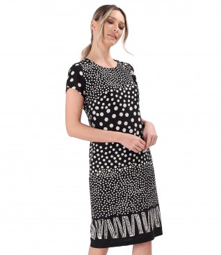 Viscose dress printed with geometric motifs