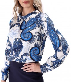 Viscose blouse printed with paisley motifs