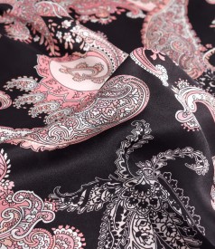 Blouse with front made of natural silk printed with paisley motifs