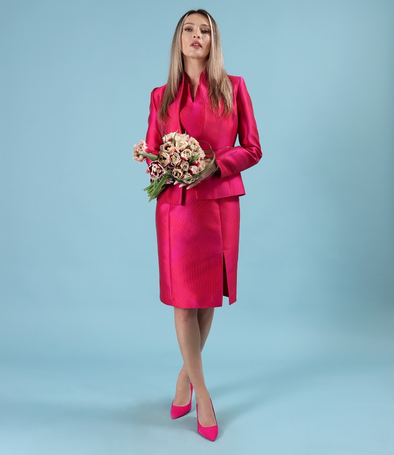 Brocade dress and jacket woven with silk