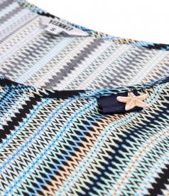 Viscose blouse printed with geometric motifs