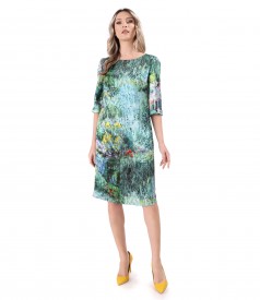 Digitally printed natural silk dress