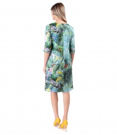 Digitally printed natural silk dress