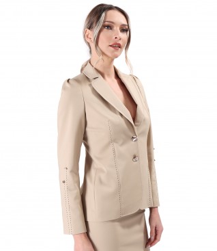 Elastic cotton office jacket